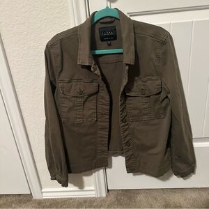 Sanctuary Camp Out Utility Jacket Army Green Womens Size Large L Pockets Button